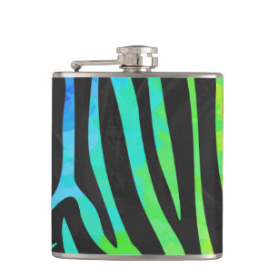 Flasques Zebra Black et Rainbow Print