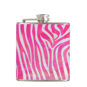 Flasques Zebra Hot Pink et White Print