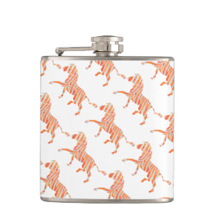 Flasques Zebra Orange and White Print