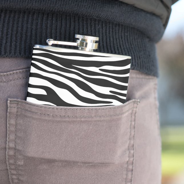 Flasques Zebra Print, Zebra Stripes, Noir Et Blanc (In Situ)