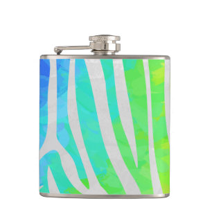 Flasques Zebra Rainbow et White Print