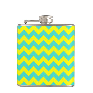 Flasques Zigzag turquoise et jaune