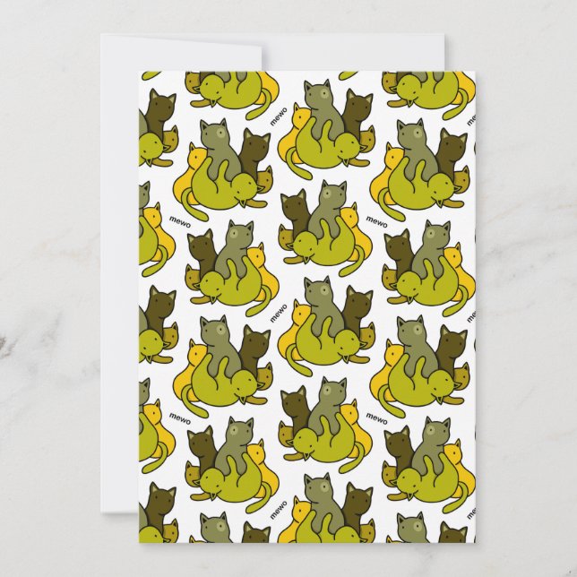 Flat Announcement CardOlive kittens (Front)