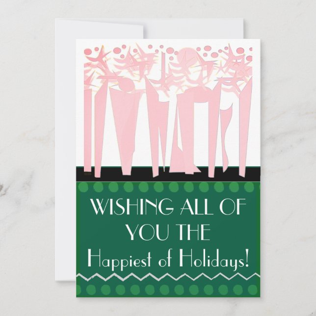 Flat ART DECO Holiday Card (Front)