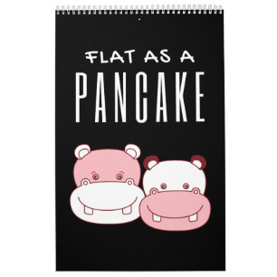 Flat As A Pancake Couple Hippo   Hippo Lover Calendar