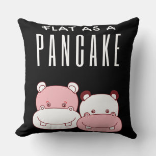 Flat As A Pancake Couple Hippo Hippo Lover Throw Pillow