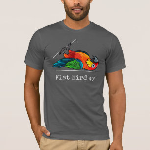 Flat Bird at 40 degrees, fun, colourful T-Shirt