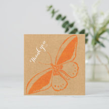 Flat Blank Thank You Card with Butteryfly