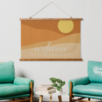 Flat Boho Mountain Sunset Desert colours Welcome