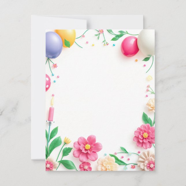 Flat Card Birthday Card Design  (Front)