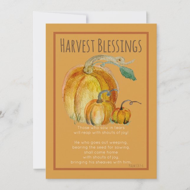 Flat Card (Downloadable): Pumpkin Harvest Blessing (Front)