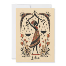 Flat card - Libra Celestial Zodiac Art 
