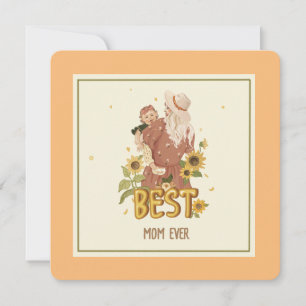 Flat Card "Mother and Daughter Amidst Sunflowers"