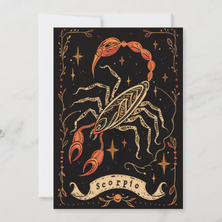 Flat card - Scorpio Celestial Zodiac Art 