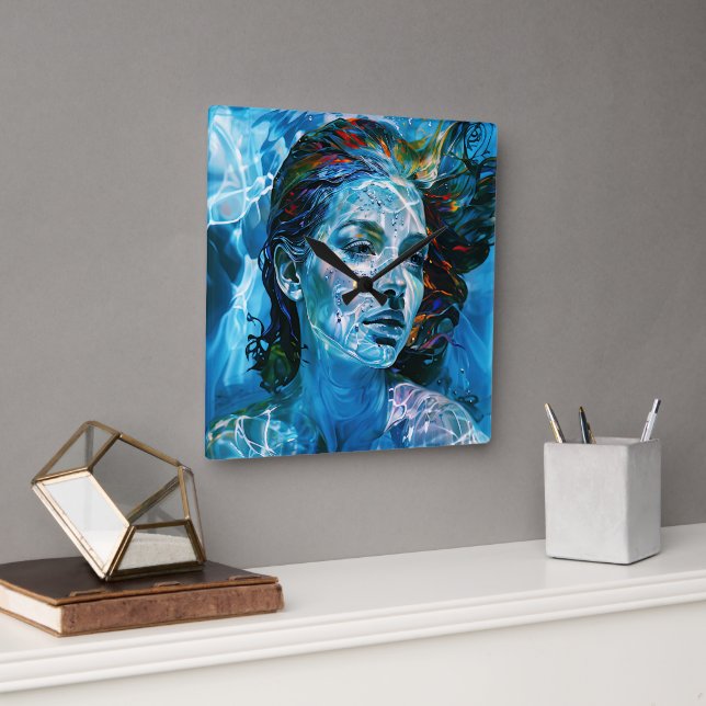 Flat Card Square Wall Clock (Office)