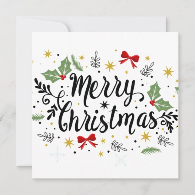 Flat Christmas Card - Merry Christmas (Front)