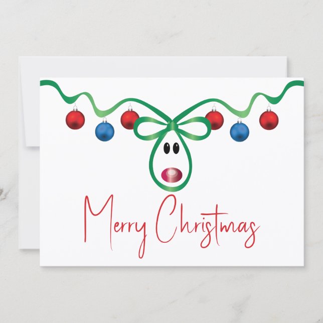 Flat Christmas Card With Personalized Text (Front)