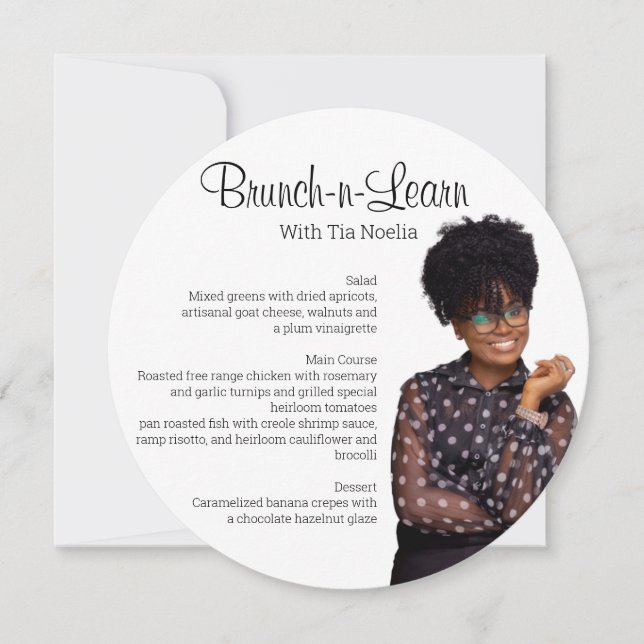 Flat Circle Menu Card (Front)