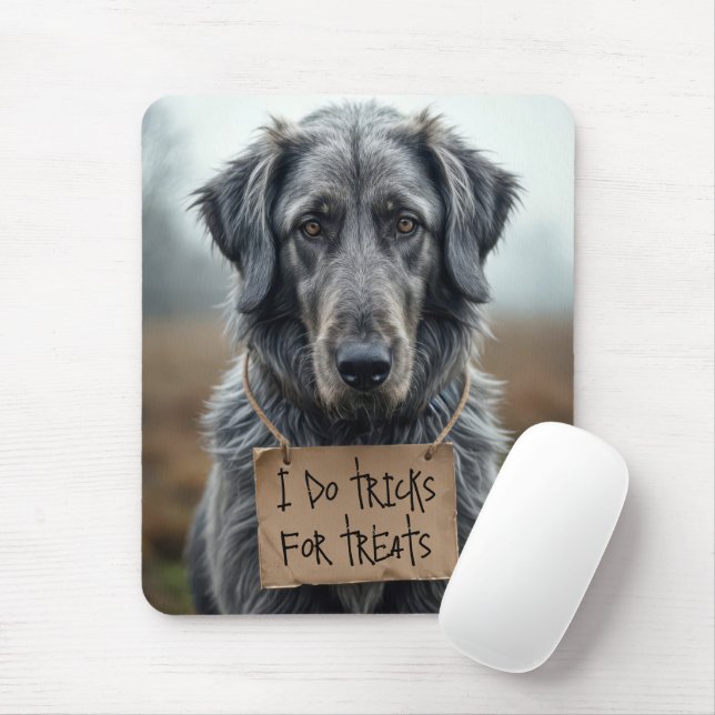 Flat Coat Retirever with Cardboard Sign Mouse Pad (With Mouse)