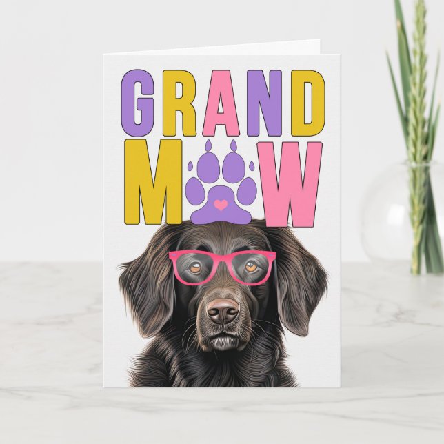 Flat Coat Retriever Dog Funny Grandparents Day Holiday Card (Front)