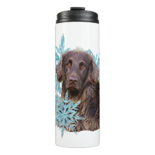 Flat Coat Retriever in the Snowflakes  Thermal Tumbler