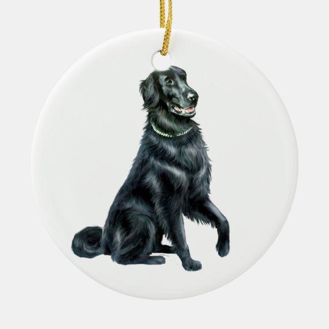 Flat Coated Retriever (A) Ceramic Ornament (Front)