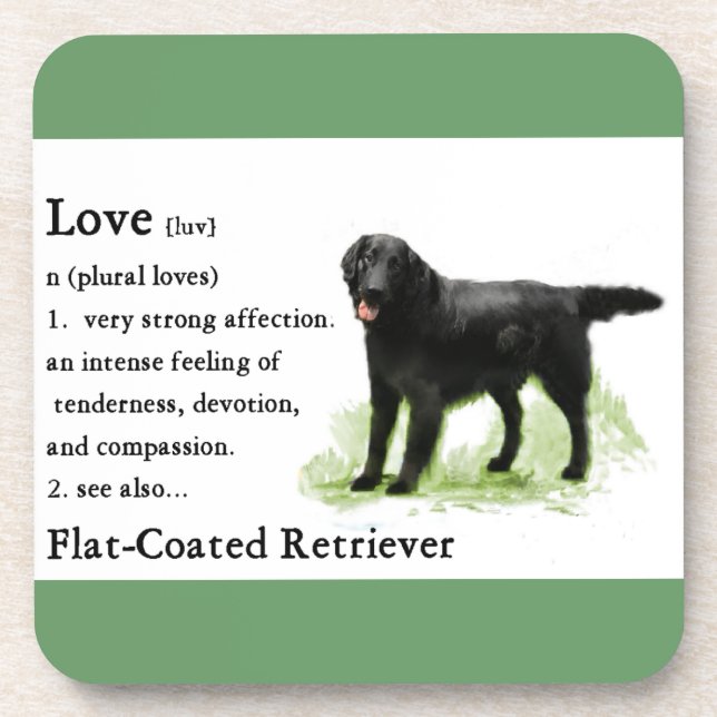 Flat-Coated Retriever Art Gifts Coaster (Front)