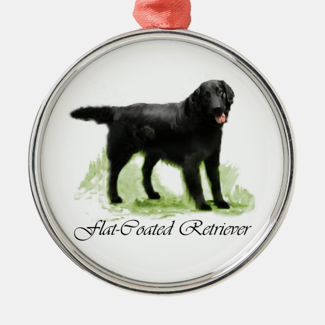 Flat-Coated Retriever Art Gifts Metal Ornament (Front)