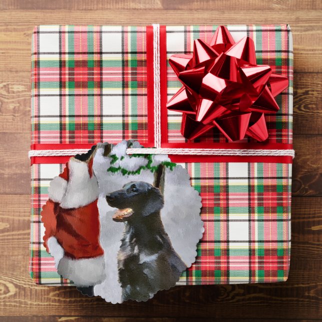 Flat-Coated Retriever Christmas Gifts Ornament Card (Insitu (Gift))