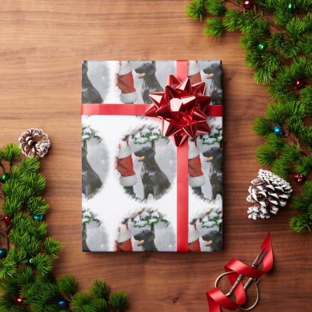 Flat-Coated Retriever Christmas Wrapping Paper (Holiday Gift)