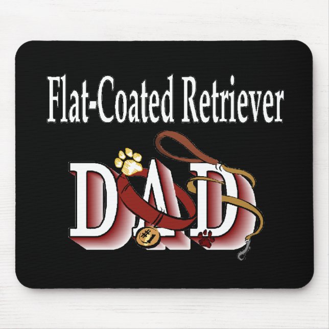 Flat-Coated Retriever Dad Gifts Mouse Pad (Front)