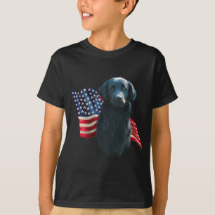 Flat-Coated Retriever Flag T-Shirt