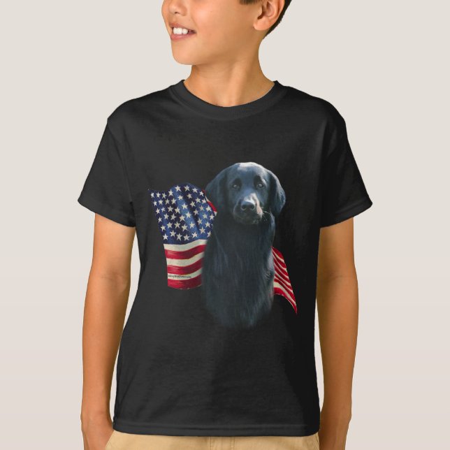 Flat-Coated Retriever Flag T-Shirt (Front)