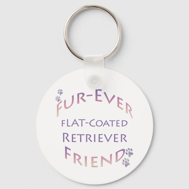 Flat-Coated Retriever Furever Keychain (Front)