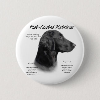 Flat-Coated Retriever History Design 2 Inch Round Button