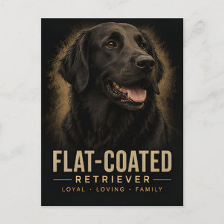 Flat Coated Retriever Loyal Loving Family Dog Postcard