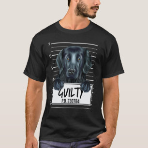 Flat Coated Retriever Mugshot Guilty Dog T-Shirt