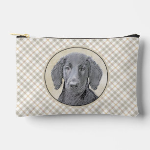 Flat-Coated Retriever Painting Black Pet Dog Art Accessory Pouch