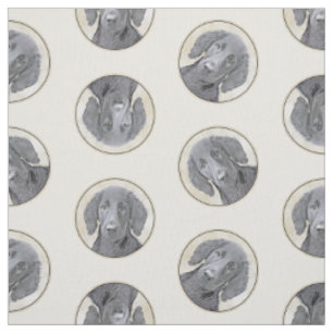 Flat-Coated Retriever Painting Black Pet Dog Art Fabric