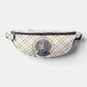 Flat-Coated Retriever Painting Black Pet Dog Art Fanny Pack