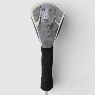 Flat-Coated Retriever Painting - Cute Original Dog Golf Head Cover