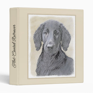 Flat-Coated Retriever Painting - Original Dog Art Binder