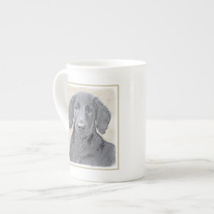 Flat-Coated Retriever Painting - Original Dog Art Bone China Mug