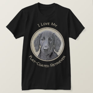 Flat-Coated Retriever Painting - Original Dog Art T-Shirt