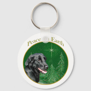 Flat-Coated Retriever Peace Keychain