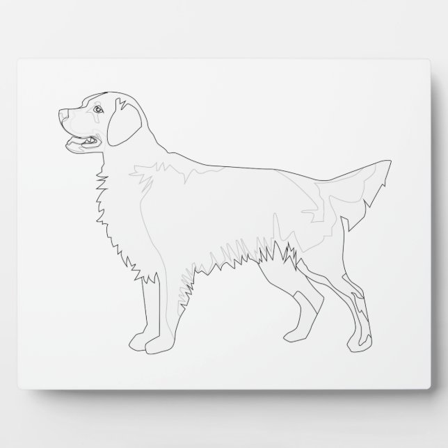 Flat-coated Retriever Ready to Colour Design Plaque (Front)
