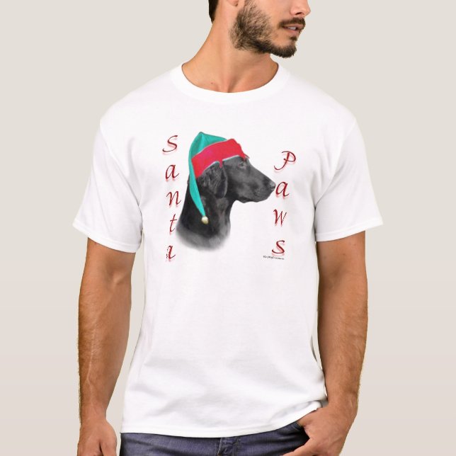 Flat Coated Retriever Santa Paws T-Shirt (Front)