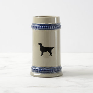 Flat-Coated Retriever Silhouette Love Dogs Beer Stein