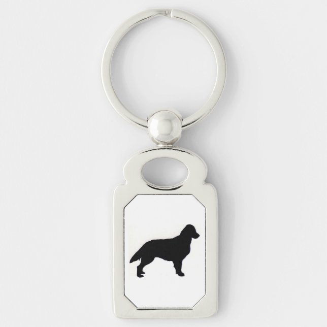 Flat-Coated Retriever silo Keychain (Front)