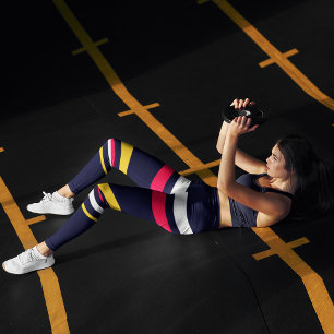 Flat Color Stripes Leggings